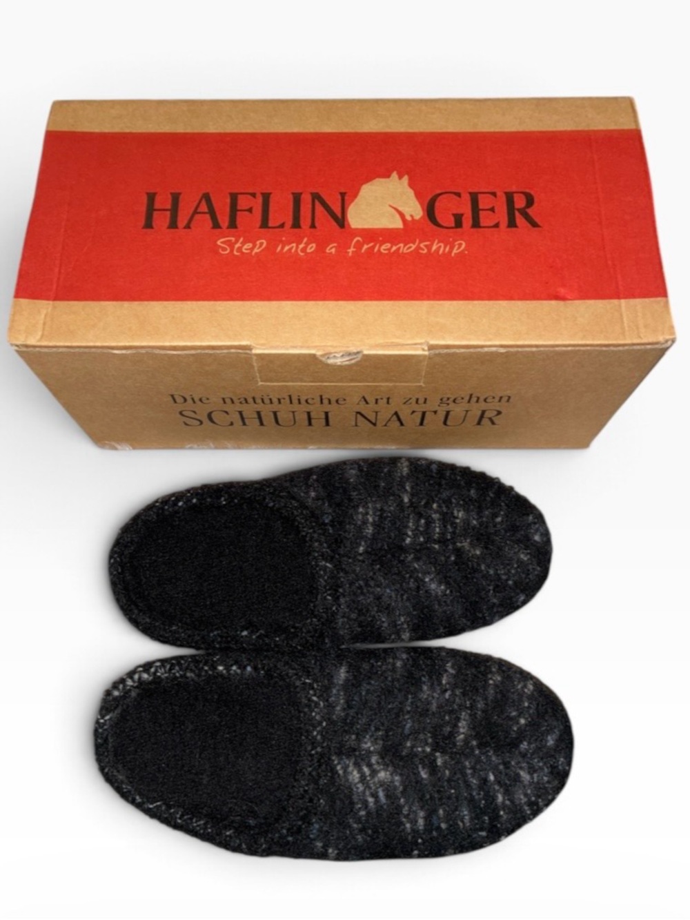 NEW Haflinger Wool As Classic Lifestyle Slippers Sz 38 (7) BLACK